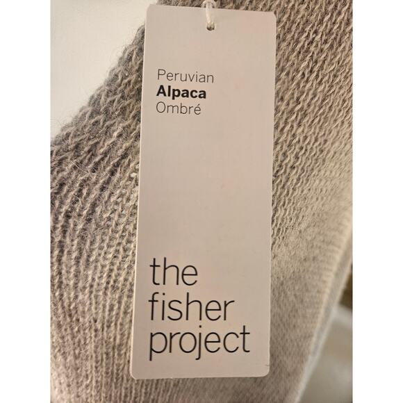 100% Peruvian Alpaca Grey Ombre Poncho "The Fisher Project" Eileen Fisher One Sz - Picture 12 of 14